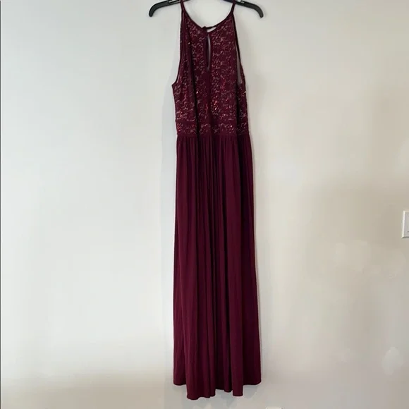 black maxi dress bodycon Burgundy Sequin Halter Neck Sleeveless Cut-Out & Ruched Detail Maxi Dress  /3-2-1 main image 0